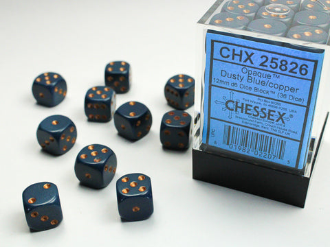 Chessex Opaque 12mm Dusty Blue/copper Dice Block