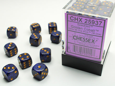 Chessex Speckled 12mm Golden Cobalt Dice Block