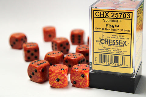 Chessex Specled 16mm Fire Dice Block