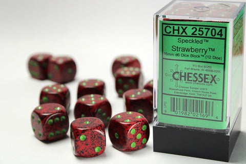 Chessex Specled 16mm Strawberry Dice Block