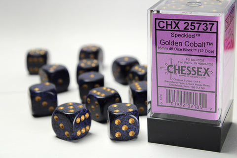 Chessex Specled 16mm Golden Cobalt Dice Block