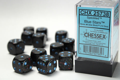 Chessex Specled 16mm Blue Stars Dice Block