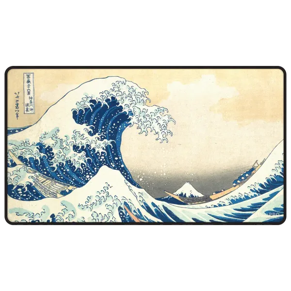 The Great Wave off Kanagawa - Black Stitched Playmat