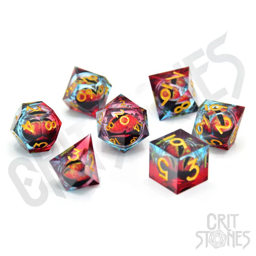 Glassstaff"Chromatic Dragon's Gaze Floating Eye RPG Dice Set"