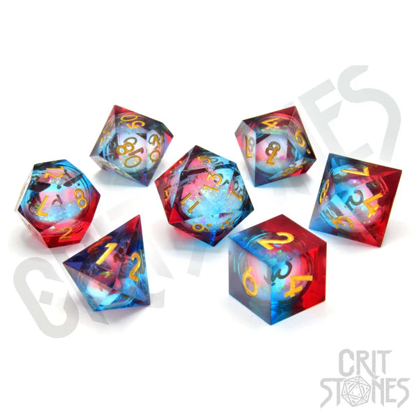 Glassstaff"Fire and Ice Liquid Core RPG Dice Set"