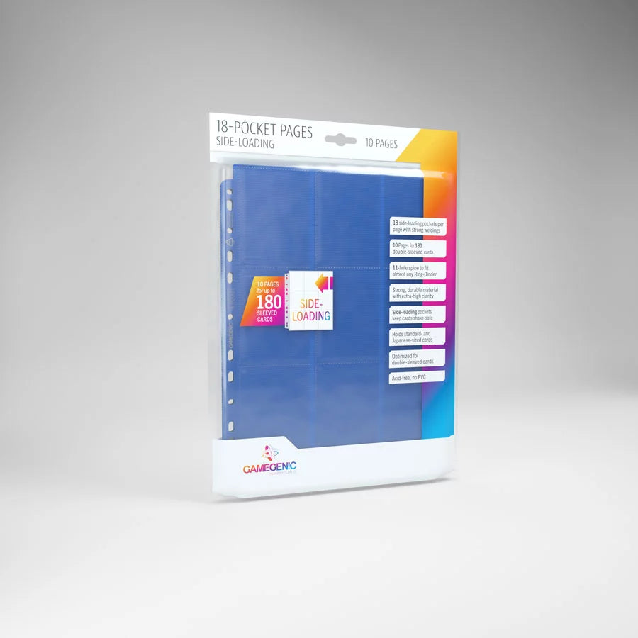 Gamegenic - Sideloading 18-Pocket Pages 10 pcs pack blue