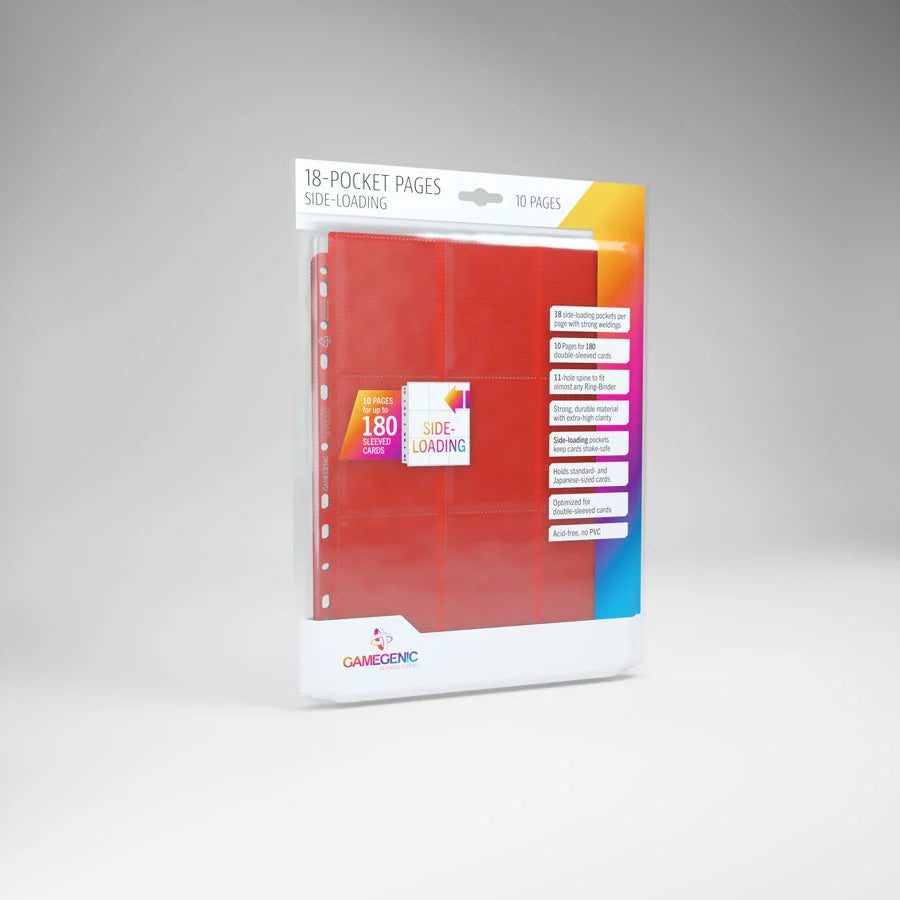Gamegenic - Sideloading 18-Pocket Pages 10 pcs pack red