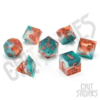 Mystic Marine Sharp Edge Resin RPG Dice Set