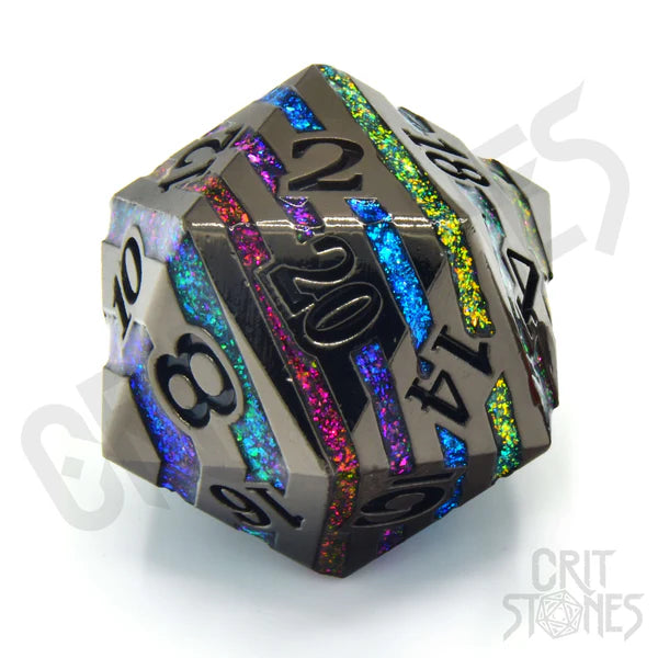 Glassstaff"Rainbow Rift 33mm Metal D20"
