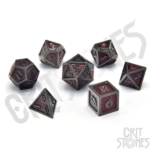 Glassstaff"Red Wyrmskin Metal RPG Dice Set"