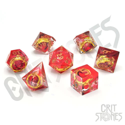 Glassstaff"Rings of Power (Gold) Sharp Edge Resin RPG Dice Set"