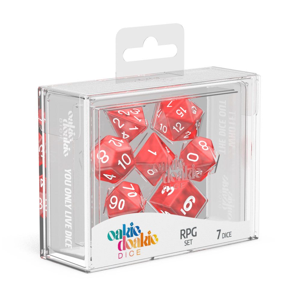 Oakie Doakie Dice Würfel RPG-Set Marble - Rot (7)