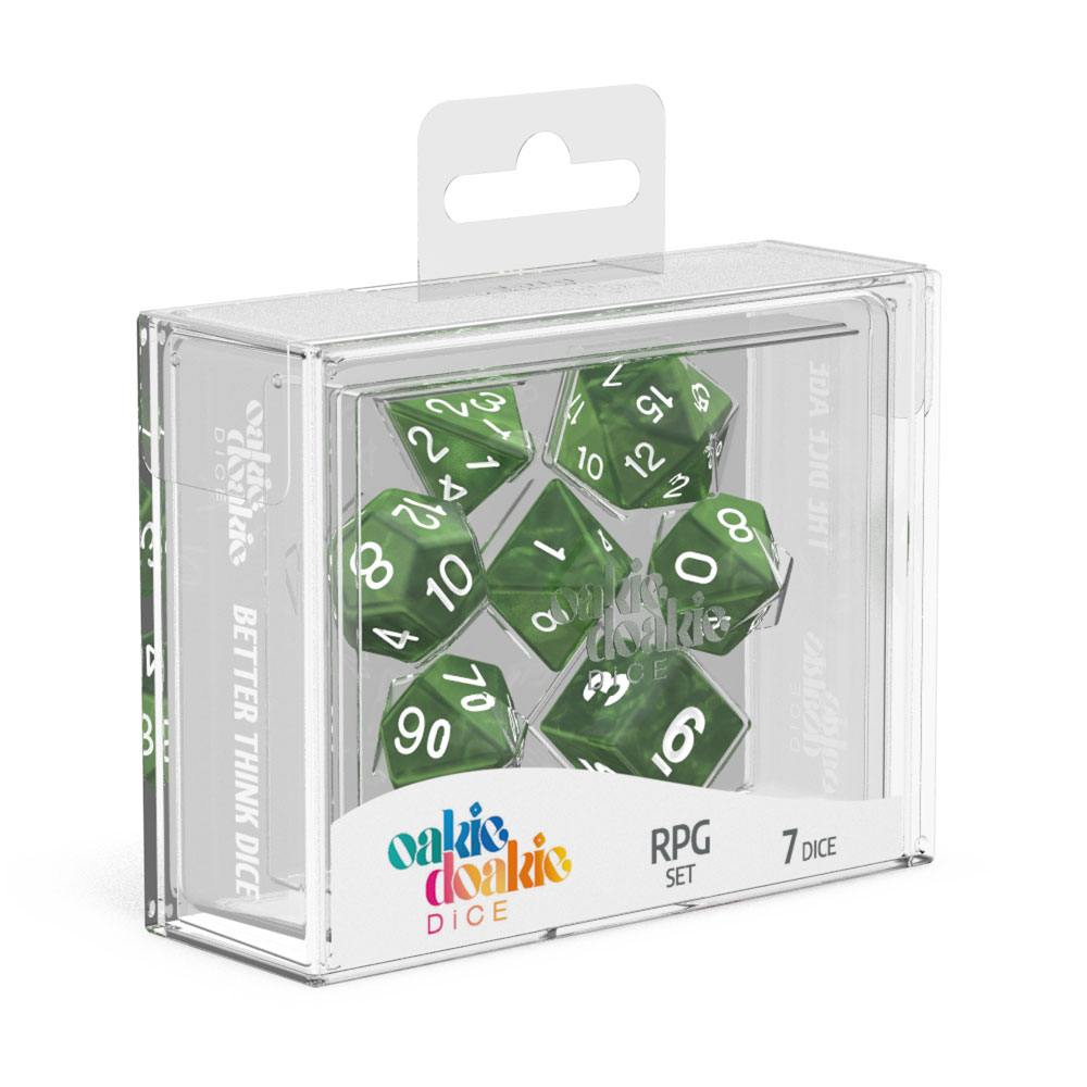 Oakie Doakie Dice Würfel RPG-Set Marble - Grün (7)