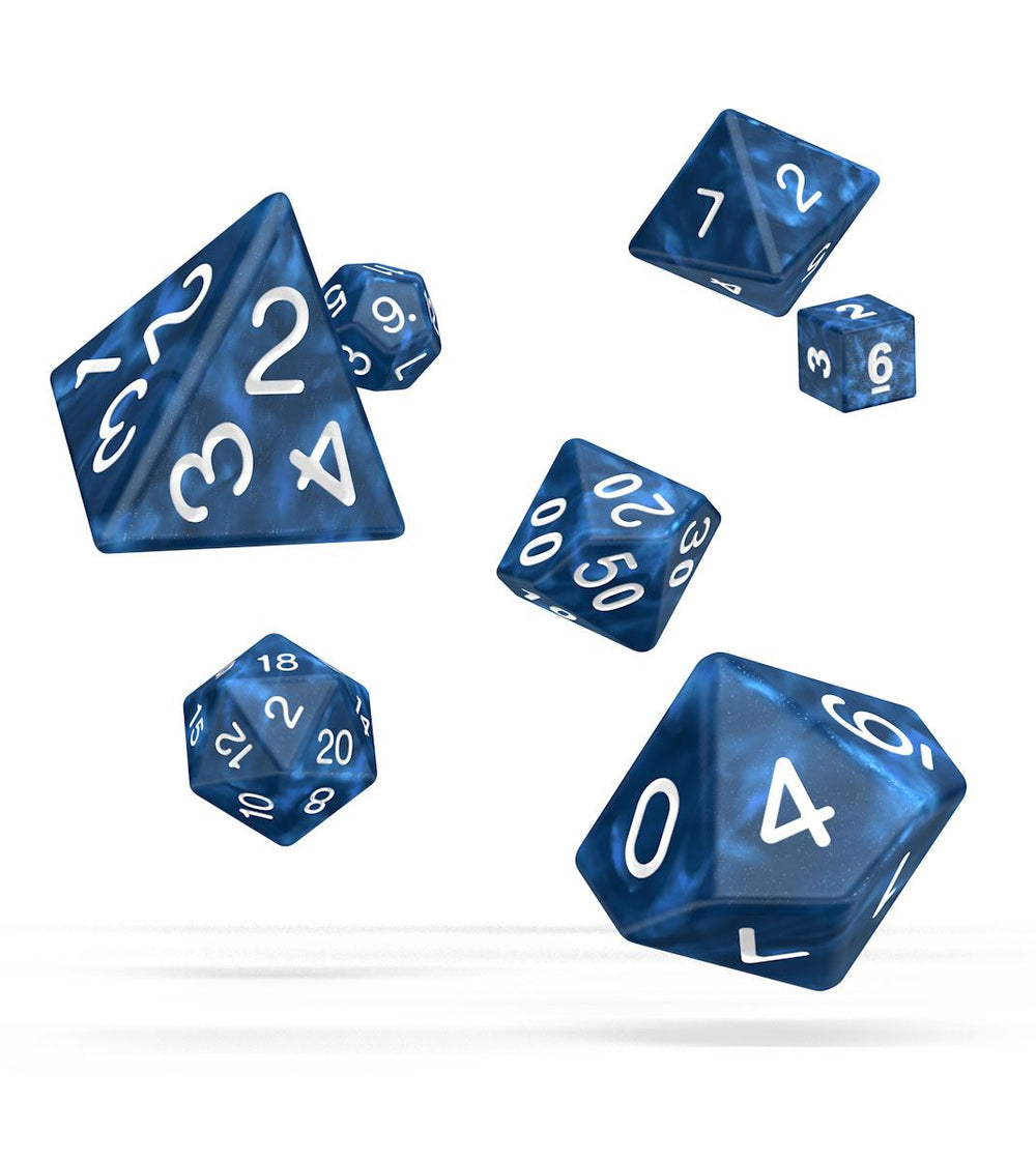 Oakie Doakie Dice Würfel RPG-Set Marble - Blau (7)