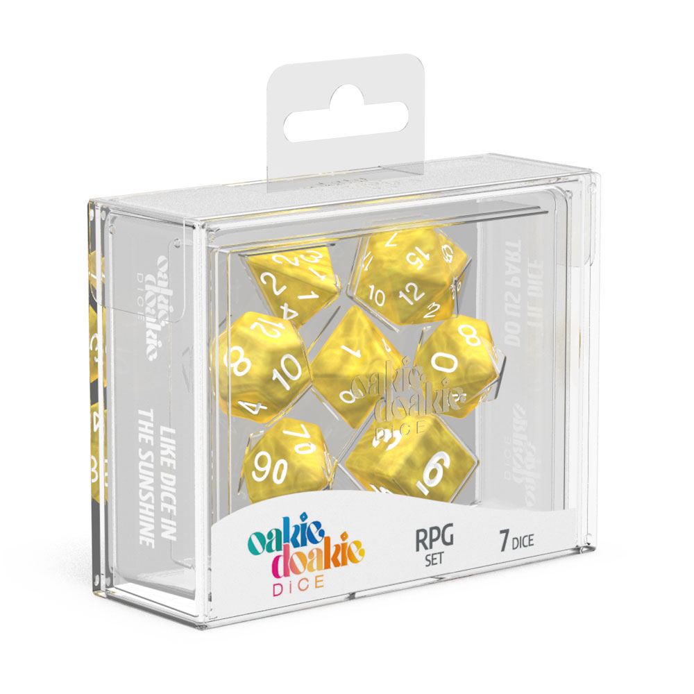 Oakie Doakie Dice Würfel RPG-Set Marble - Gelb (7)