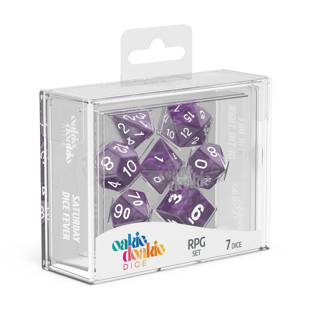 Oakie Doakie Dice Würfel RPG-Set Marble - Lila (7)