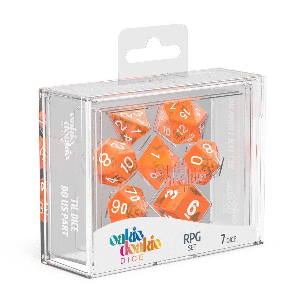 Oakie Doakie Dice Würfel RPG-Set Translucent - Orange (7)