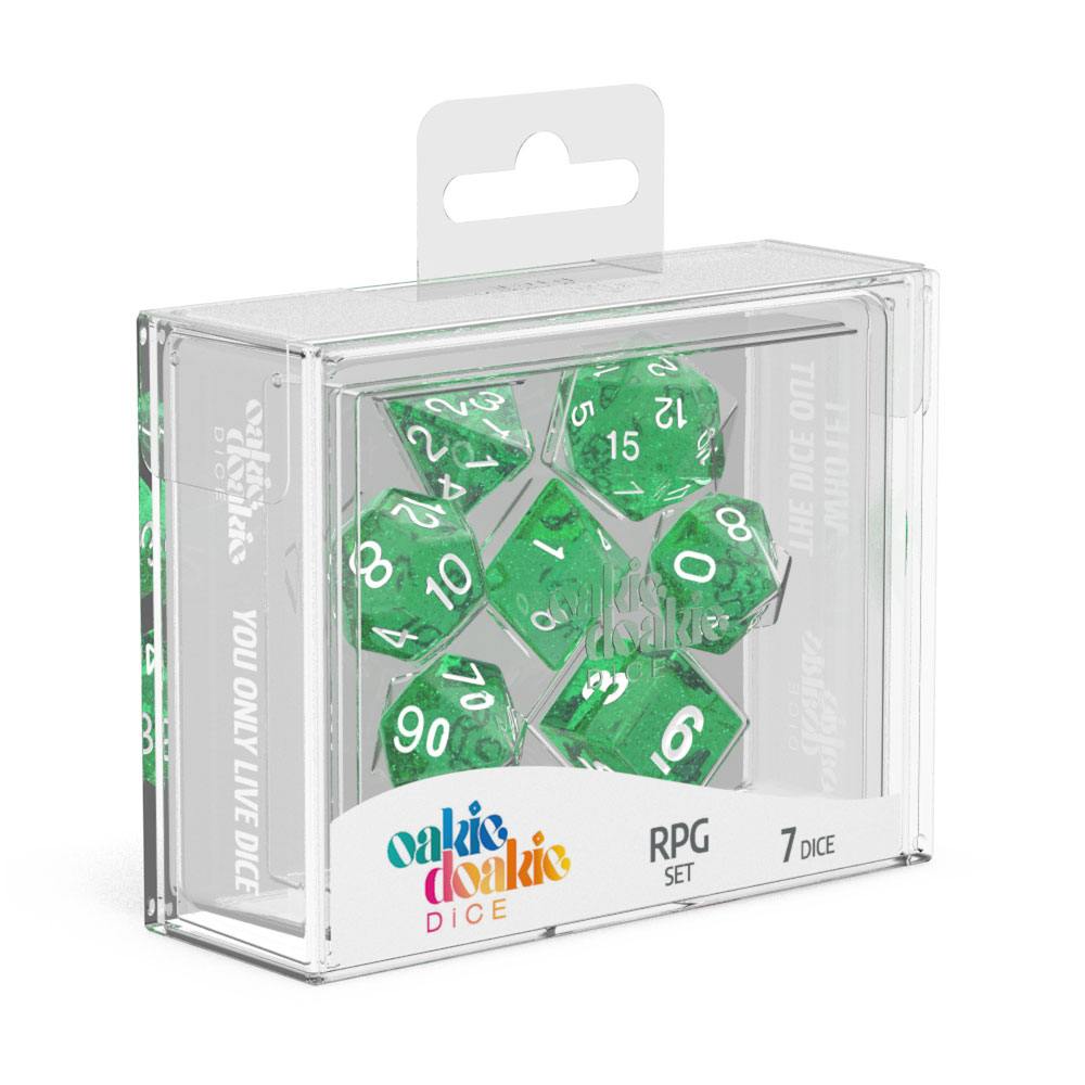 Oakie Doakie Dice Würfel RPG-Set Speckled - Grün (7)