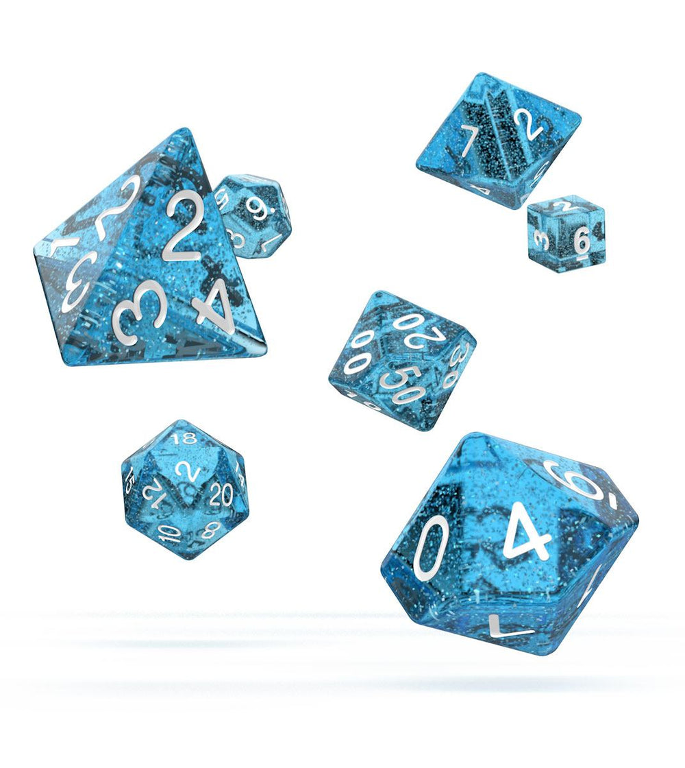 Oakie Doakie Dice Würfel RPG-Set Speckled - Hellblau (7)