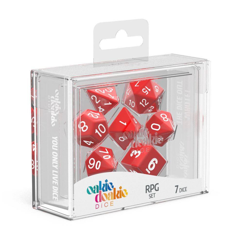 Oakie Doakie Dice Würfel RPG-Set Solid - Rot (7)