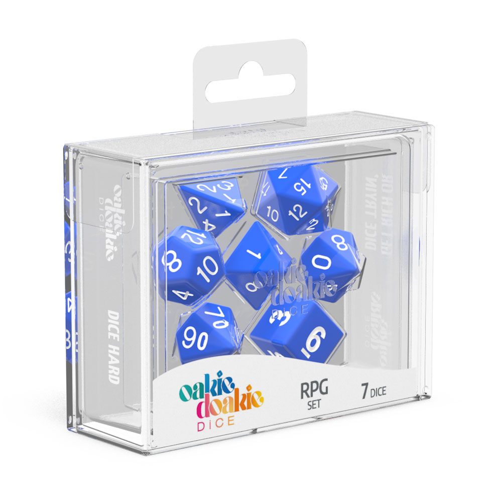 Oakie Doakie Dice Würfel RPG-Set Solid - Blau (7)