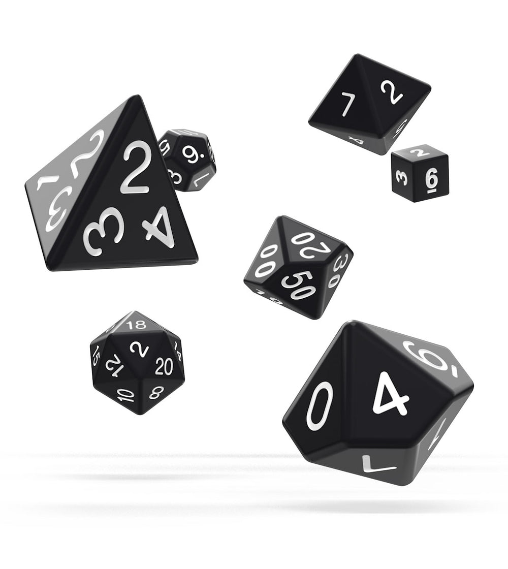 Oakie Doakie Dice Würfel RPG-Set Solid - Schwarz (7)