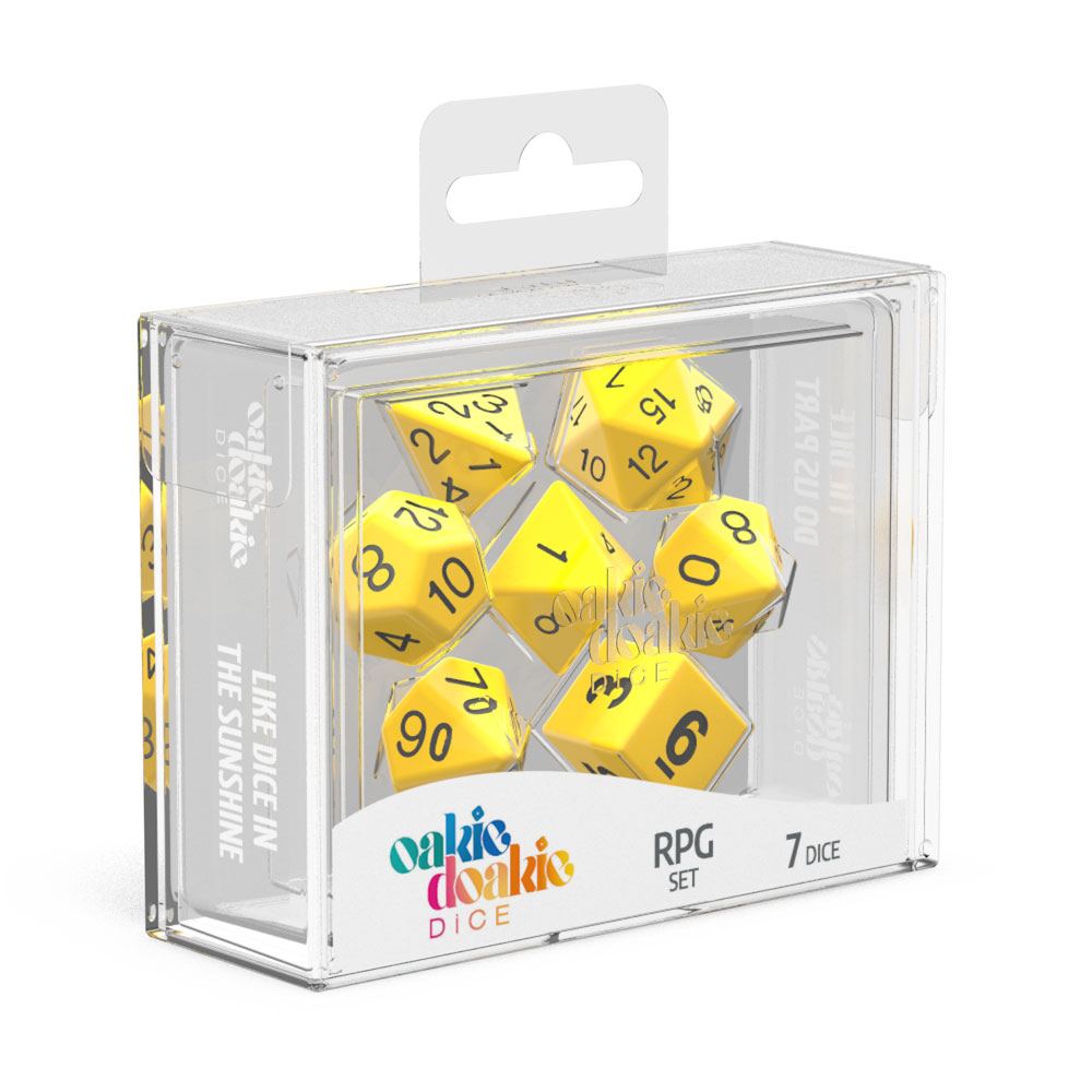 Oakie Doakie Dice Würfel RPG-Set Solid - Gelb (7)