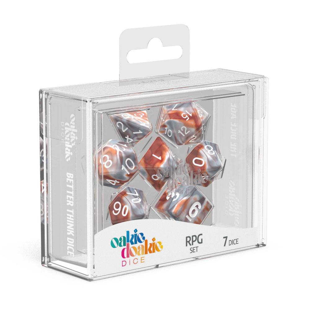 Oakie Doakie Dice Würfel RPG-Set Gemidice - Silver-Rust (7)