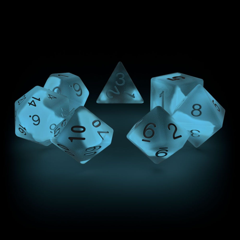 Oakie Doakie Dice Würfel RPG-Set Glow in the Dark - Arctic (7)