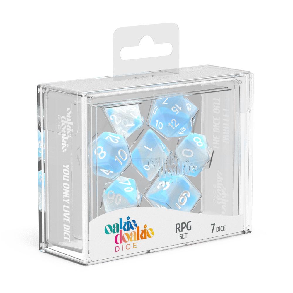 Oakie Doakie Dice Würfel RPG-Set Glow in the Dark - Arctic (7)