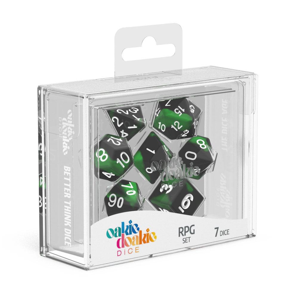 Oakie Doakie Dice Würfel RPG-Set Glow in the Dark - Biohazard (7)