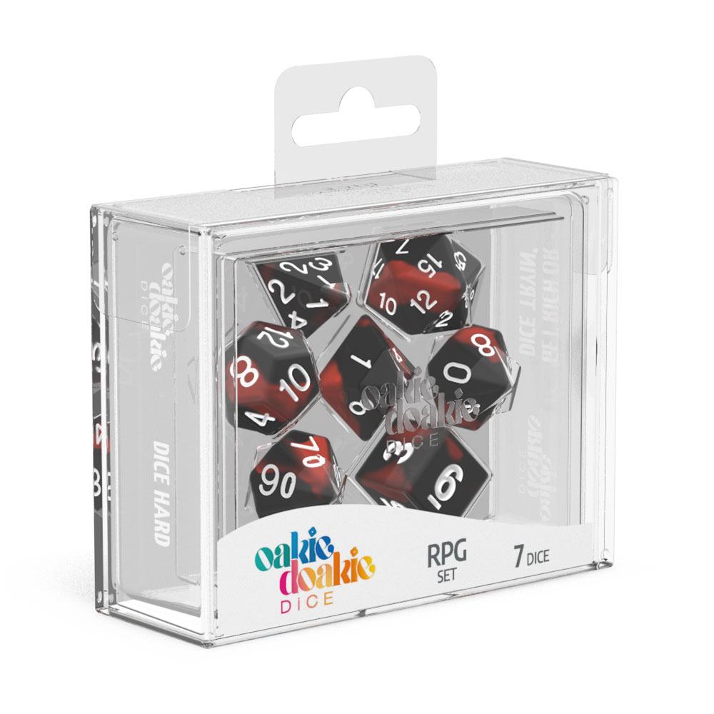 Oakie Doakie Dice Würfel RPG-Set Glow in the Dark - Lava